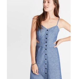 Madewell Chambray Cutout Cami Mini Dress size 6